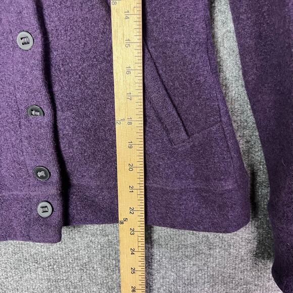 Ibex Womens Size S Carrie Merino Wool Button Up Jacket Mock Neck Purple - Picture 5 of 10